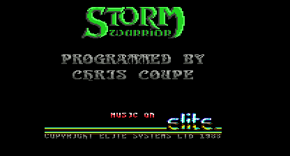Storm warrior Title Screen